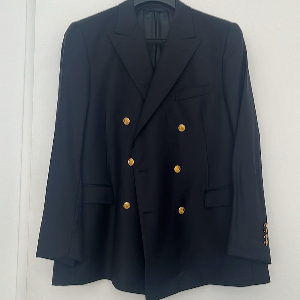 Brooks Brothers - Saxxon Classic Fit Wool Double-Breasted 1818 Blazer - Navy